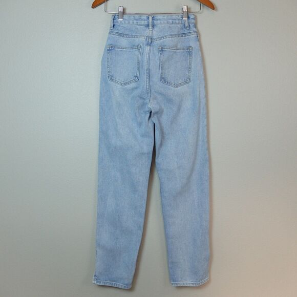PrettyLittleThing Bright Blue Split Hem Jeans Size 00 - Picture 6 of 9